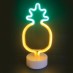 Διακοσμητικό από Neon LED ΑΝΑΝΑΣ με μπαταρία (3xAA) ή USB πράσινο και κίτρινο IP20 17x10x28 5cm | Aca Lighting | X044110328
